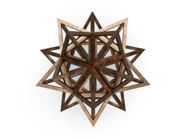 Icofaedron epirmenon Cenon, Leonardo da Vinci, Gösterim amacıyla Divina Proportione kitap sayfa 241. 3D modeli.