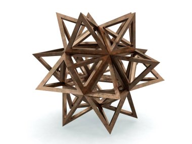 Icofaedron epirmenon Cenon, Leonardo da Vinci, Gösterim amacıyla Divina Proportione kitap sayfa 241. 3D modeli.