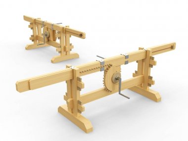 Dönme hareketini doğrusal bir harekete değiştirmek için kullanılan bir mekanizma. Leonardo da Vinci, Codex Madrid I / 0002r.