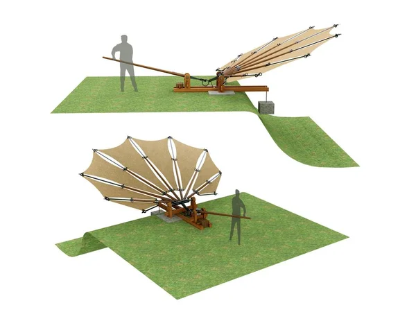 Leonardo da Vinci, Fransa El Yazması 0088v tarafından kanatları atan test için cihaz.