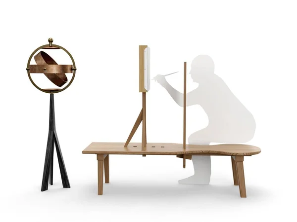 Kamera obscura, Leonardo da Vinci, Codex Atlanticus 0005r. 3d model