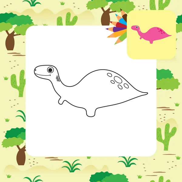 Cute Dino coloring book — Stock Vector