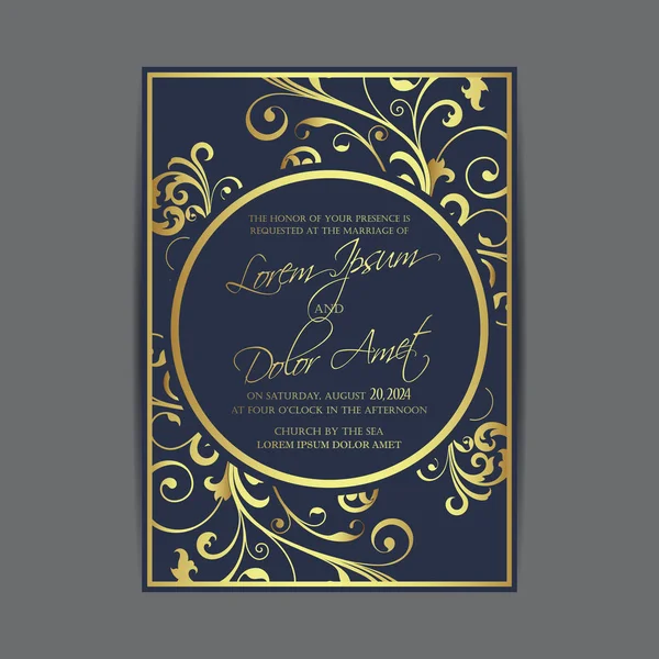 Tarjeta Invitación Anuncio Boda — Vector de stock