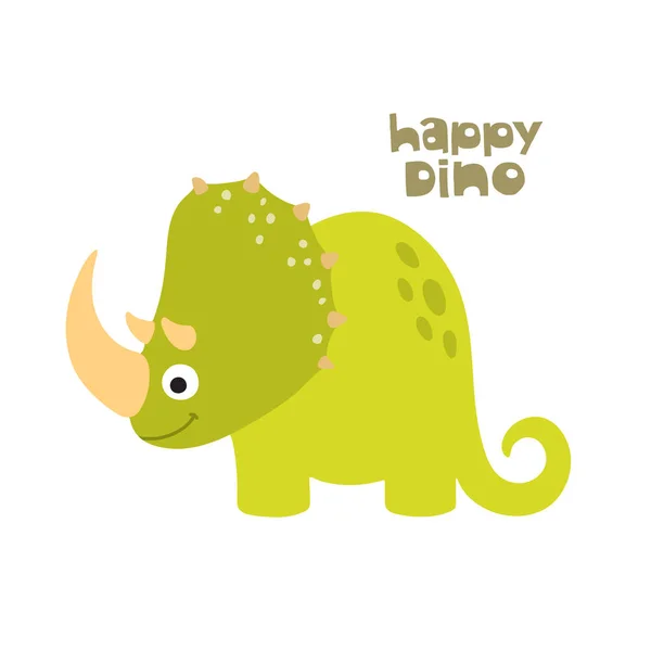 Lindo Dibujo Animado Dino Ilustración Feliz Dino — Archivo Imágenes Vectoriales