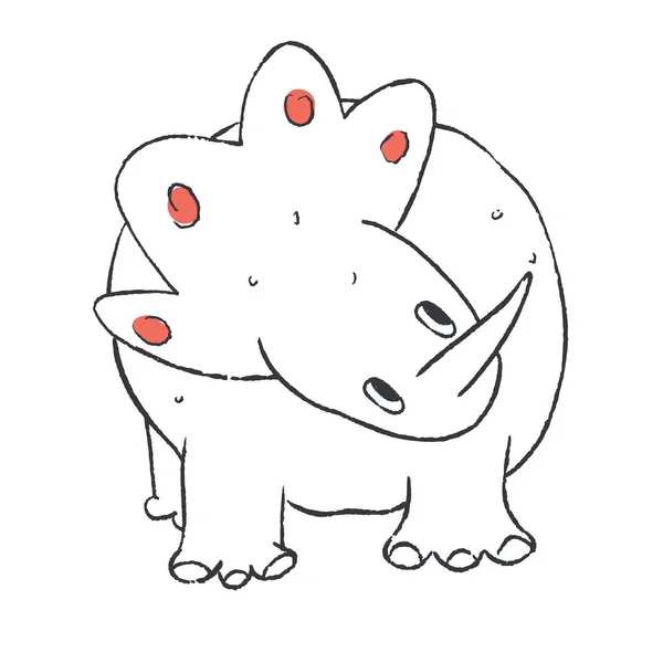 Doodle Vectoriel Dinosaure Mignon Illustration Vectorielle — Image vectorielle