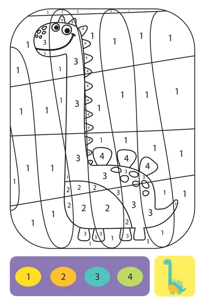 Милая Страница Раскраски Динозавров Детей Печатный Дизайн Раскраски Книги Раскраска — стоковый вектор