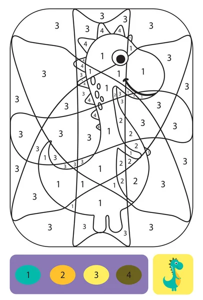 Χαριτωμένο Dino Χρωματίζοντας Σελίδα Για Παιδιά Εκτυπώσιμο Βιβλίο Ζωγραφικής Χρωματισμός — Διανυσματικό Αρχείο