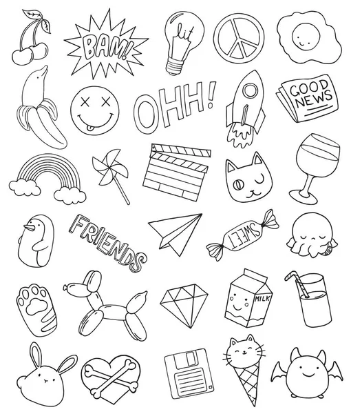 Patch Ingesteld Witte Achtergrond Vectorillustratie — Stockvector