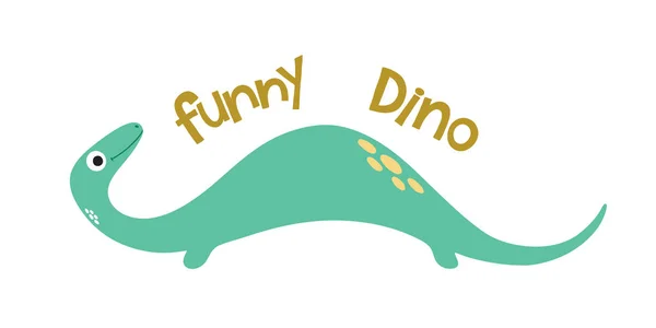 Grappige Dino Leuke Dinosaurus Vectorillustratie — Stockvector