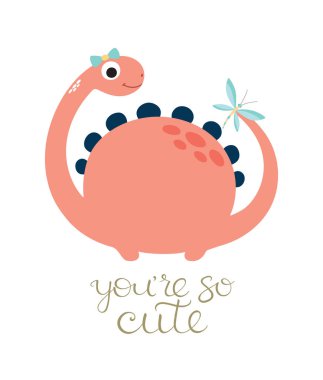 Sevimli dinozor vektör doodle