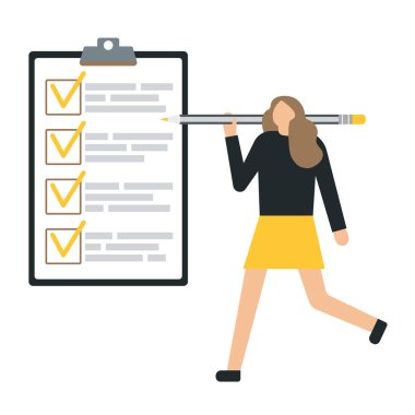 İş kadın düz simgesi