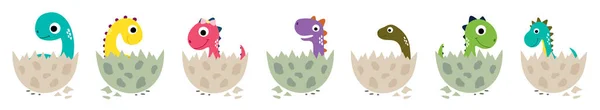 Cute collection de dinosaures de dessin animé — Image vectorielle