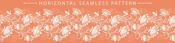 Güzel çiçek elemanı ile vektör yatay dikişsiz kenar 