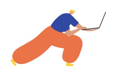 İş kadın düz simgesi