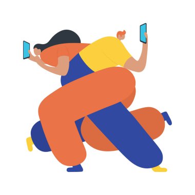 İş insanlar düz simgeler kümesi. Düz tarzı modern