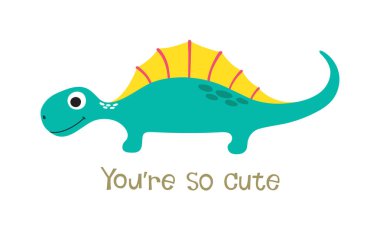 Sevimli dinozor vektör doodle