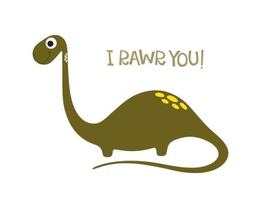 Sevimli dinozor vektör doodle