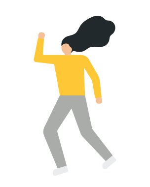 İş kadın düz simgesi