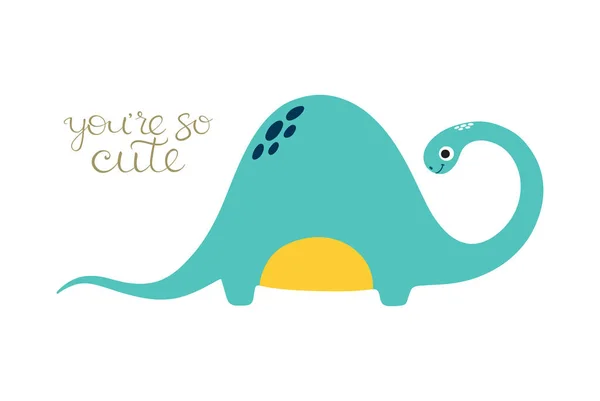 Doodle vectoriel de dinosaure mignon — Image vectorielle