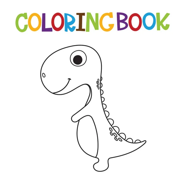 Cute cartoon dino coloring page — Stock Vector