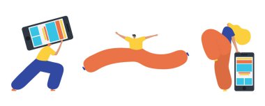 İş insanlar düz simgeler kümesi. Düz tarzı modern