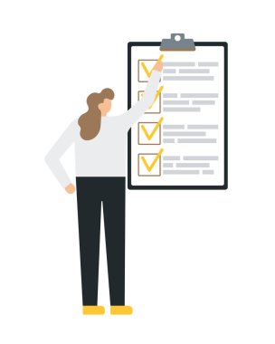 İş kadın düz simgesi