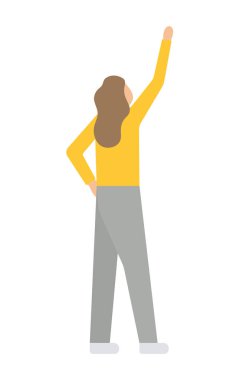 İş kadın düz simgesi