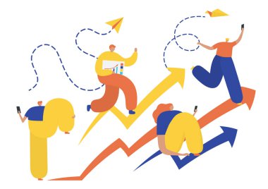 İş insanlar düz simgeler kümesi. Düz tarzı modern