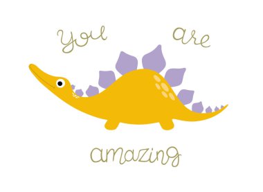 Sevimli dinozor vektör doodle