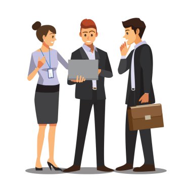 businessmen consulting Vector illustration cartoon character.