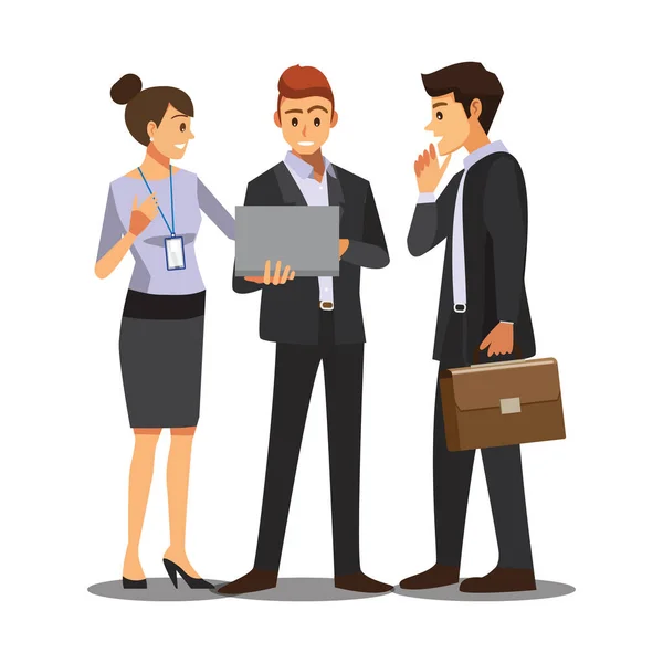 Businessmen Consulting Vector Illustration Cartoon Character — Stok Vektör