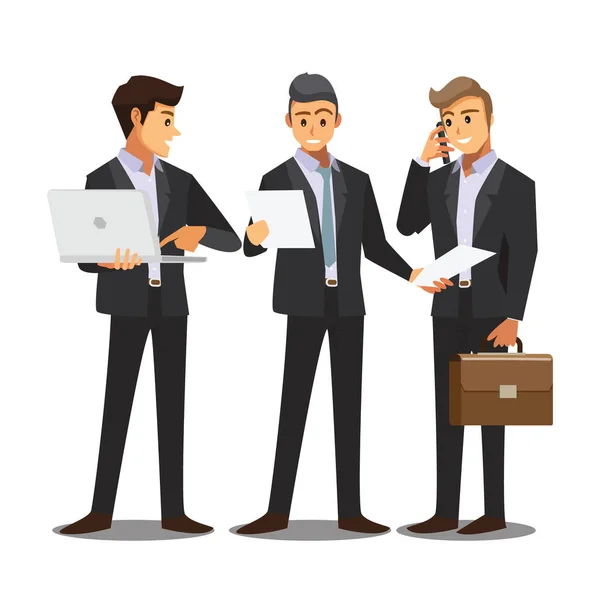 Businessmen Consulting Vector Illustration Cartoon Character — Stockvector