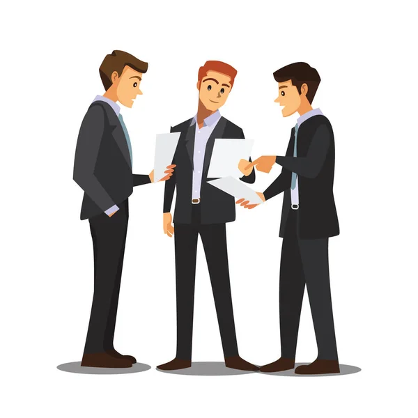 Businessmen Consulting Vector Illustration Cartoon Character — Διανυσματικό Αρχείο