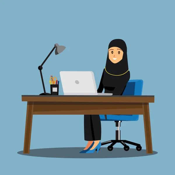 Femmes Affaires People Desk Personnage Dessin Animé Vectoriel Illustration — Image vectorielle