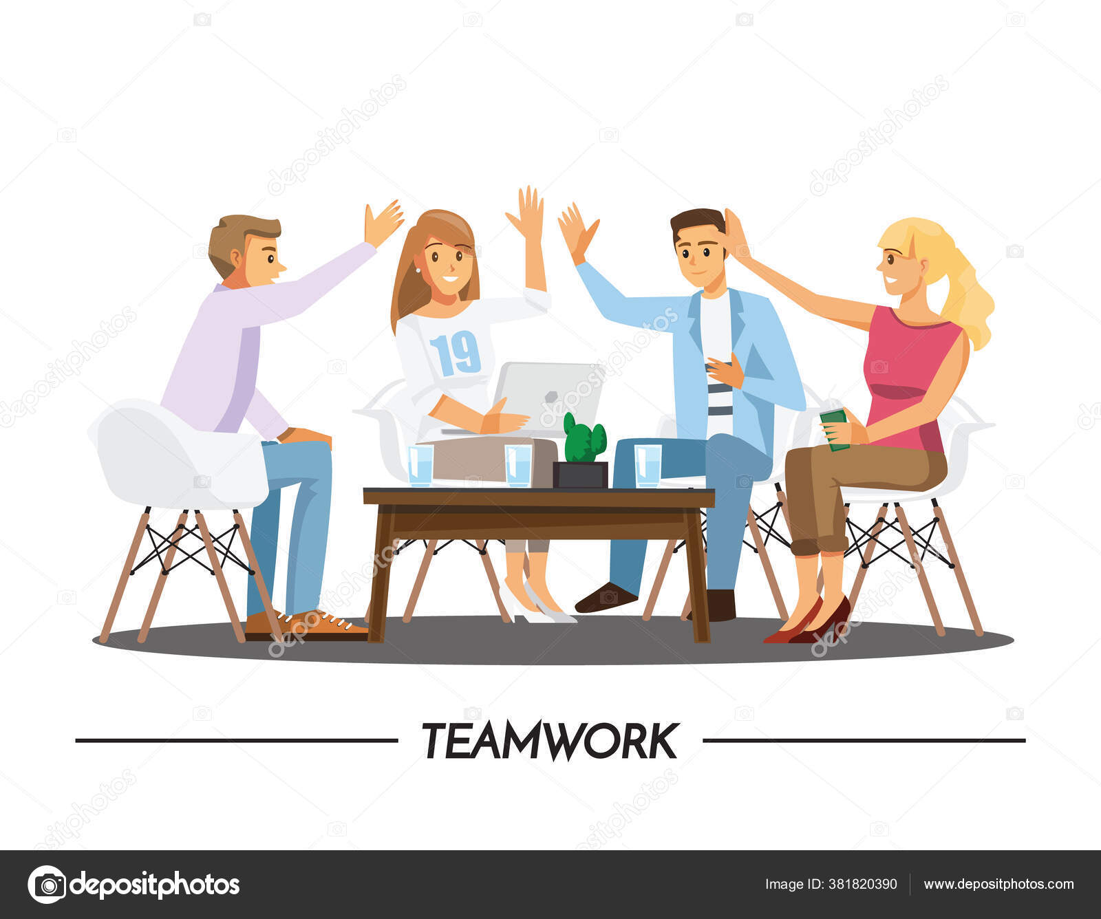 Team Teamwork Join Hands Partnership Concept Stock Vector Image by  ©bitontawan02 #381820390