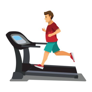 man running on treadmill, healthy lifestyle. 