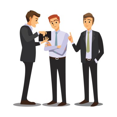 businessmen consulting ,Vector illustration cartoon character