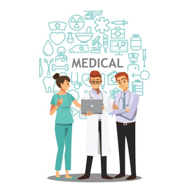 medical doctors team meeting concept cartoon illustration