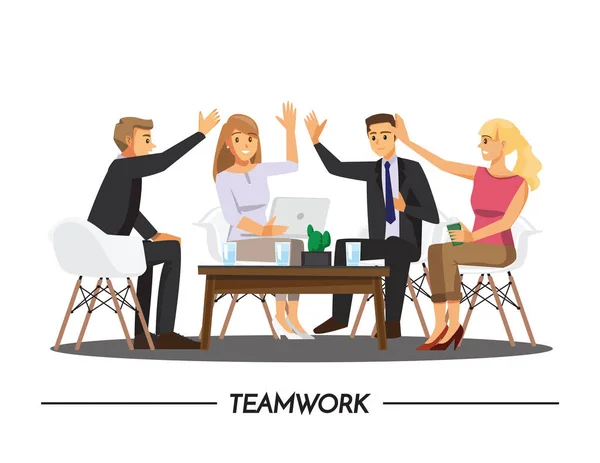 Team Teamwork Join Hands Partnership Concept — Stok Vektör