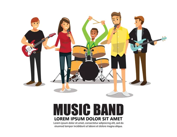 Music Band Stage — Stock Vector