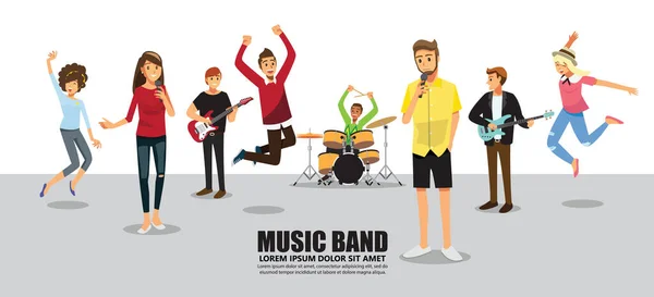 Music Band Stage — Stock Vector