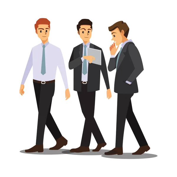 Businessmen Consulting Vector Illustration Cartoon Character — Stok Vektör