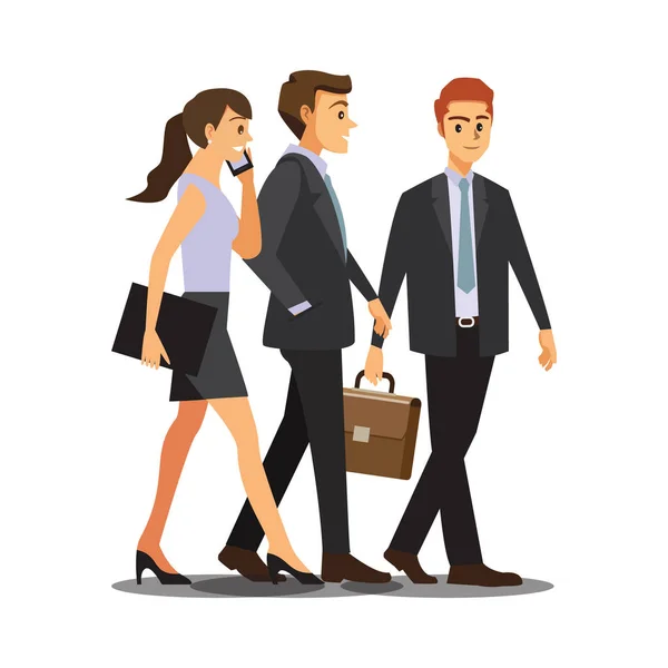 Businesss Office Concept Businessmen Consulting Vector Illustration Cartoon Character — Διανυσματικό Αρχείο