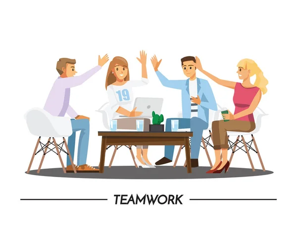 Team Teamwork Join Hands Partnership Concept Royaltyfria Stockvektorer