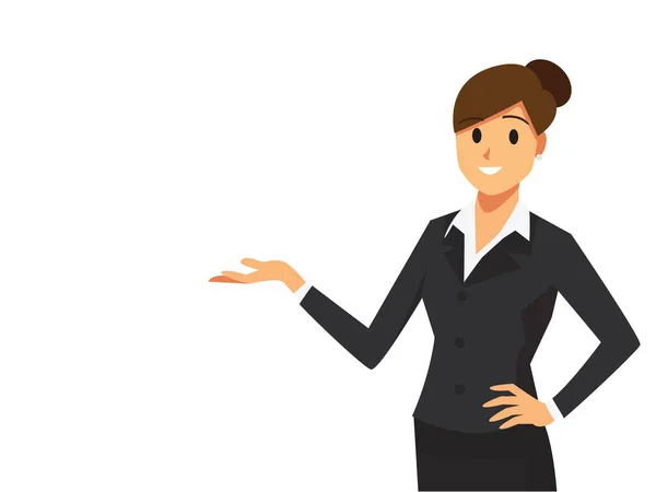 Businesswoman Presentation Vector Illustration Cartoon Character — Stock Vector