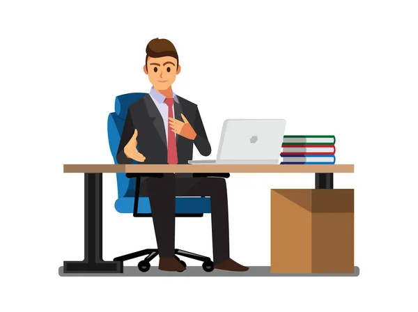 Business People Desk Personaggio Dei Cartoni Animati Illustrazione Vettoriale Vettoriali Stock Royalty Free