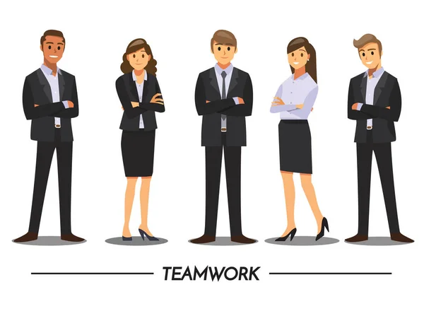Trabajo Equipo Business People Ilustración Vectorial Personaje Dibujos Animados Gráficos Vectoriales
