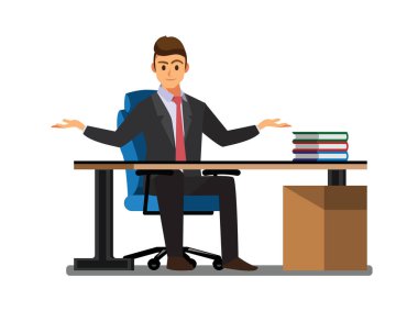 İş insanlar Danışma, vektör çizim çizgi film karakteri