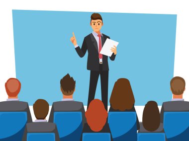business seminar ,Vector illustration cartoon character.