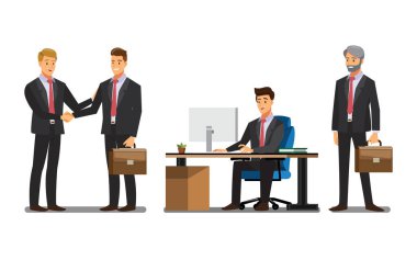 Businessman character In the office set  ,Vector illustration 